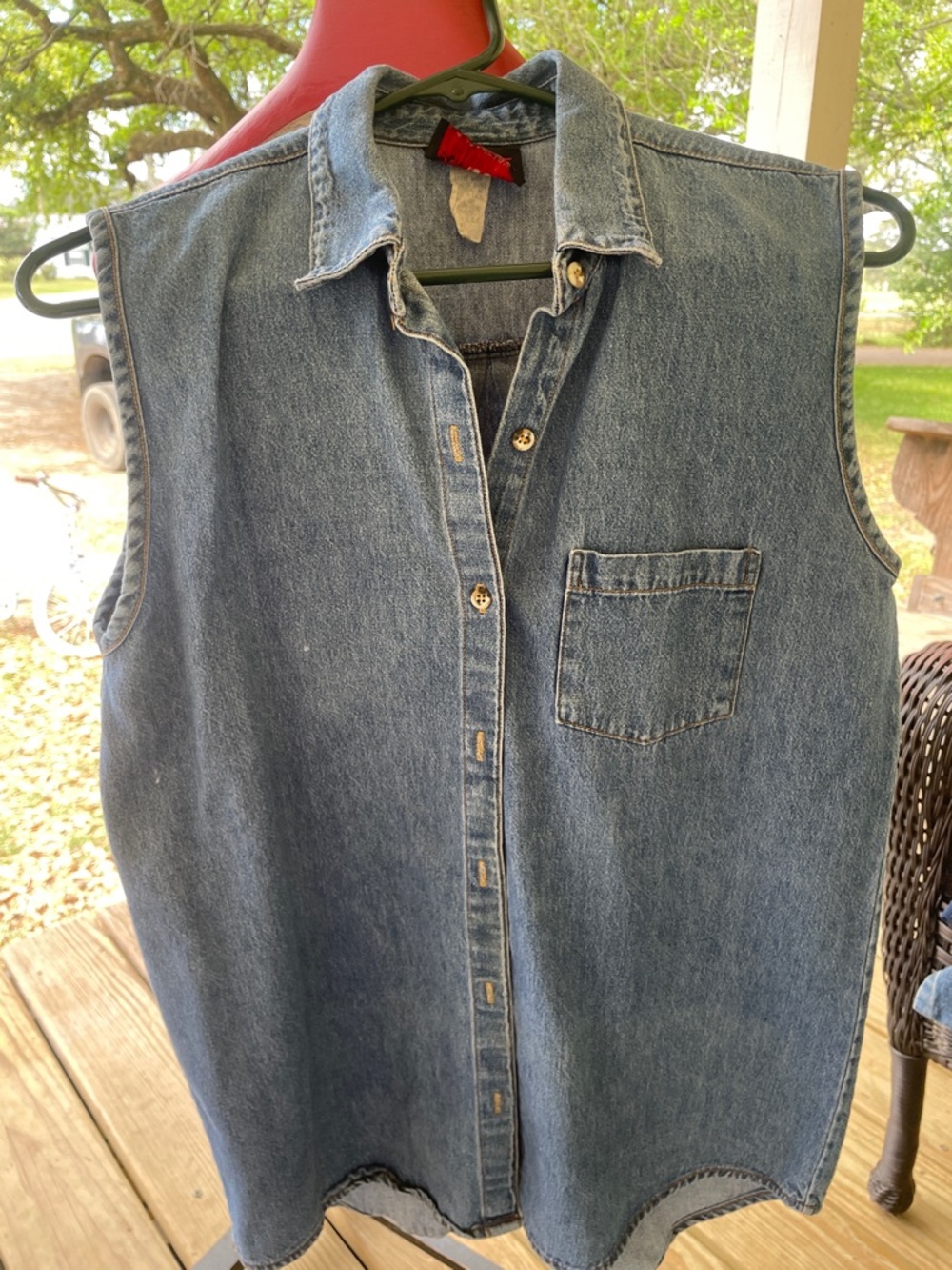 Vintage Sunbelt Black Label with Red Logo on Blue Denim